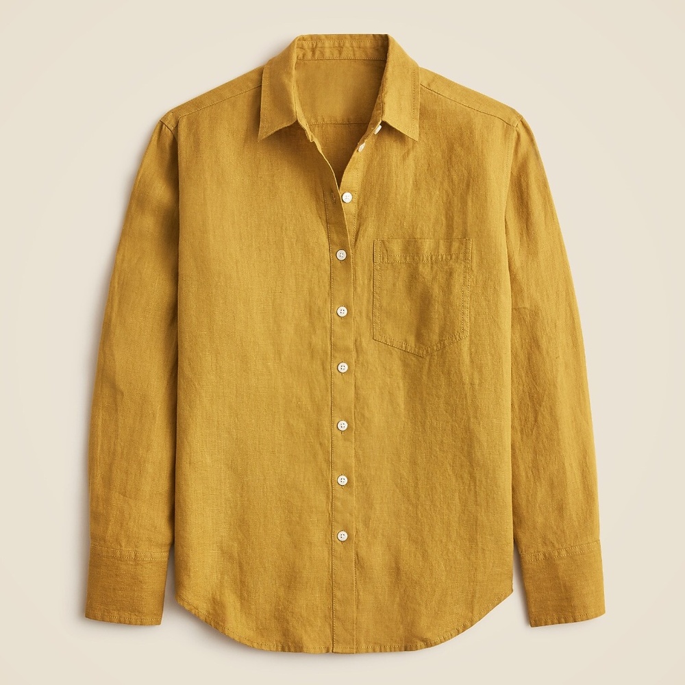 NWT J. Crew Women's Garçon classic shirt in Baird McNutt Irish linen - Size 6